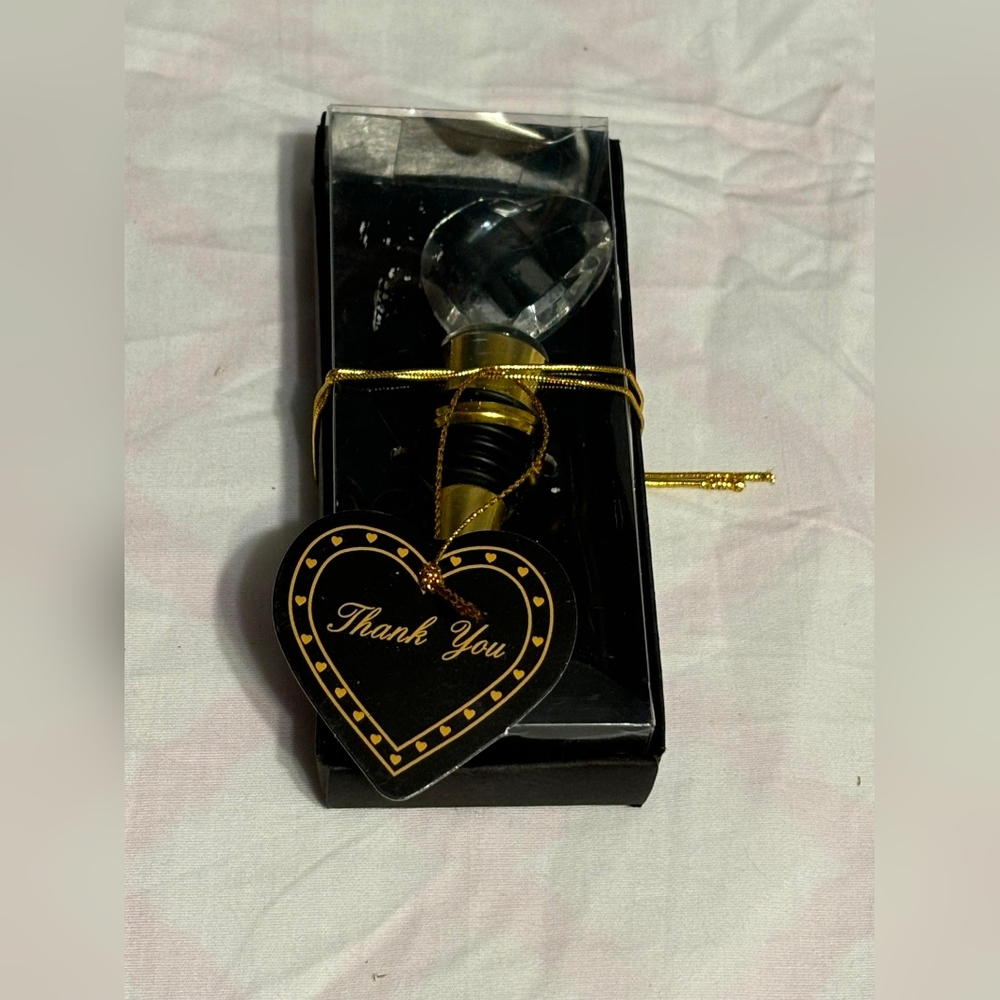 Wine Bottle Topper Stopper Crystal Heart